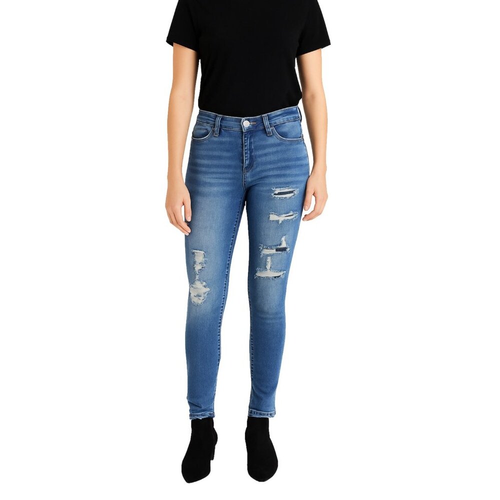 American Eagle Hi-Rise Jegging Distressed Blue Skinny Jeans Womens‎ 2 Stretch